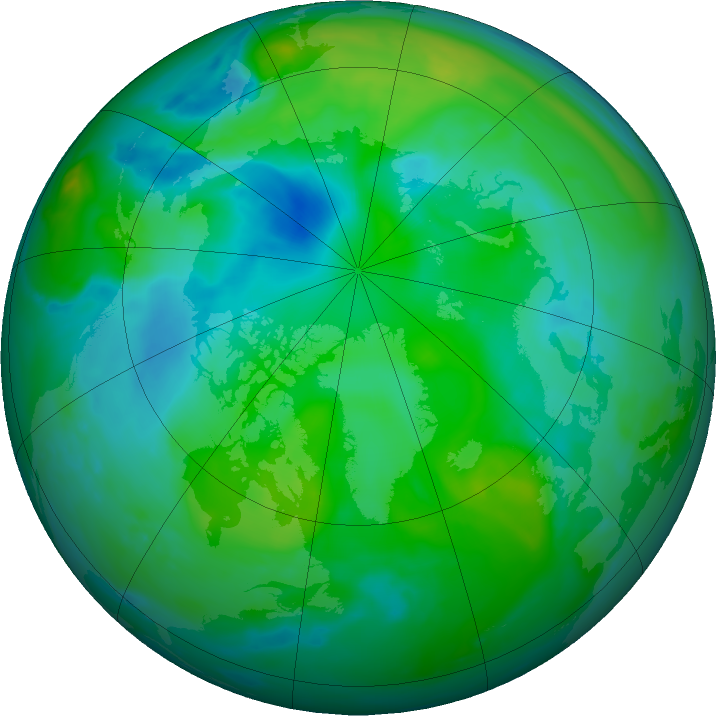 Arctic ozone map for 24 August 2022
